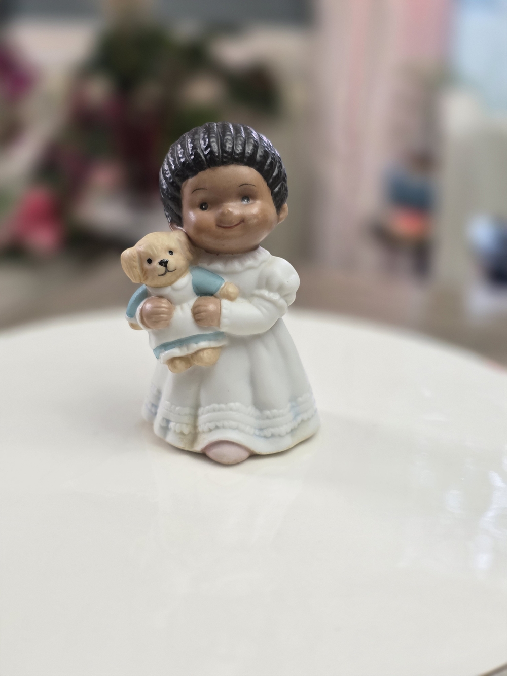 Angelic Trio Ceramic Angel Figurine Teddy Bear 3D Effect 14032-01 Thailand